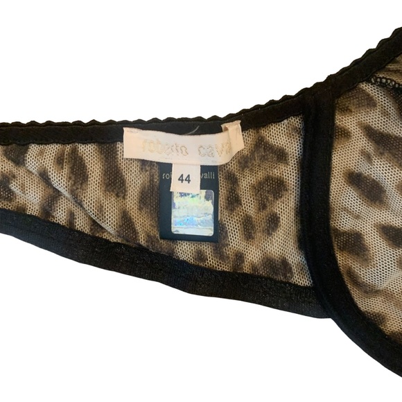 Roberto Cavalli leopard mesh underwire bra NWOT - Picture 3 of 5
